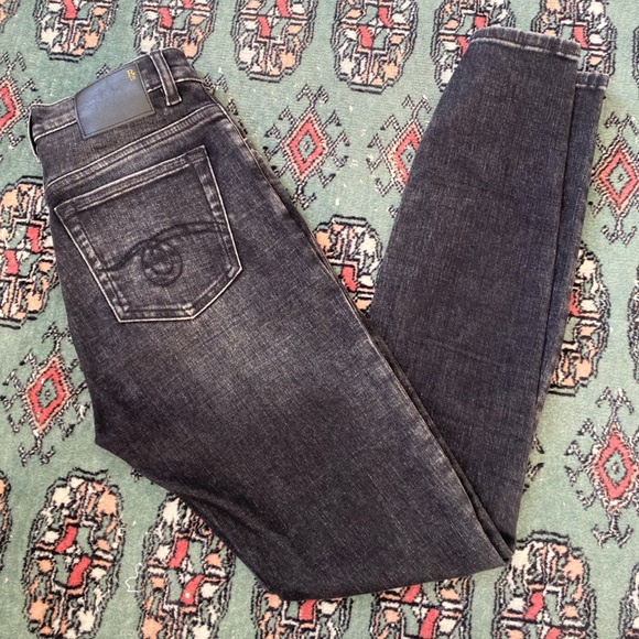 R13 high rise skinny jeans in Morrison Black - Picture 3 of 13